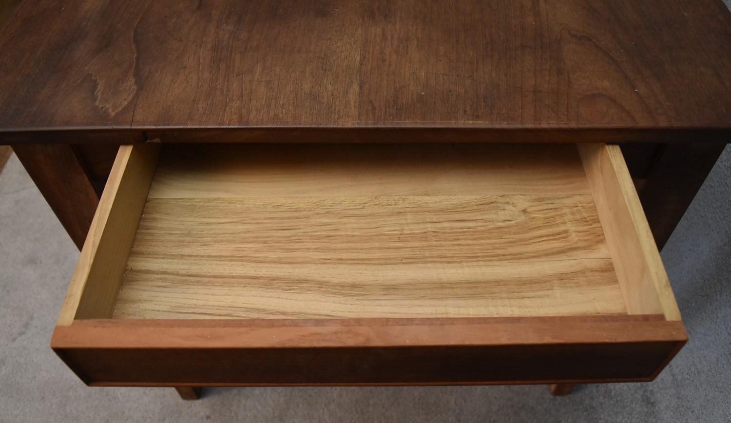 An antique style refectory dining table fitted with a frieze drawer to each end on square tapering - Image 3 of 6