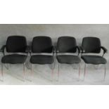 A set of four contemporary office armchairs. H.83cm