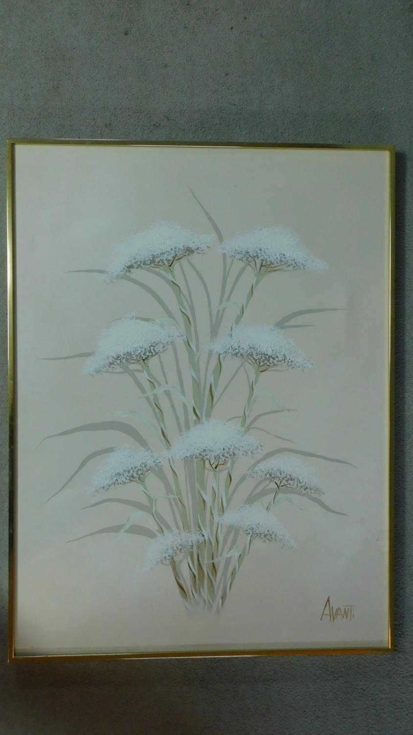 An oil on canvas depicting a cow parsley, signed by Avanti. 102x77cm - Image 2 of 3