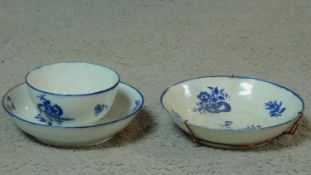 A collection of 18th century blue and white porcelain. Including a blue rimmed hard paste