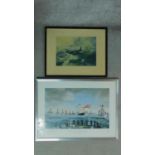 Two large framed and glazed military prints, one limited edition and signed. 65x88cm