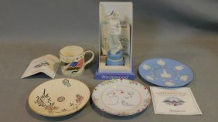 A collection of Wedgwood and other ceramics. Including a boxed white Jasperware Dancing Hours figure