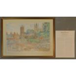 A framed and glazed signed and numbered edition 68-500 print of a view from across the Thames,