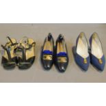 A miscellaneous collection of three pairs of lady's shoes to include Salvatore Ferragamo, Bruno