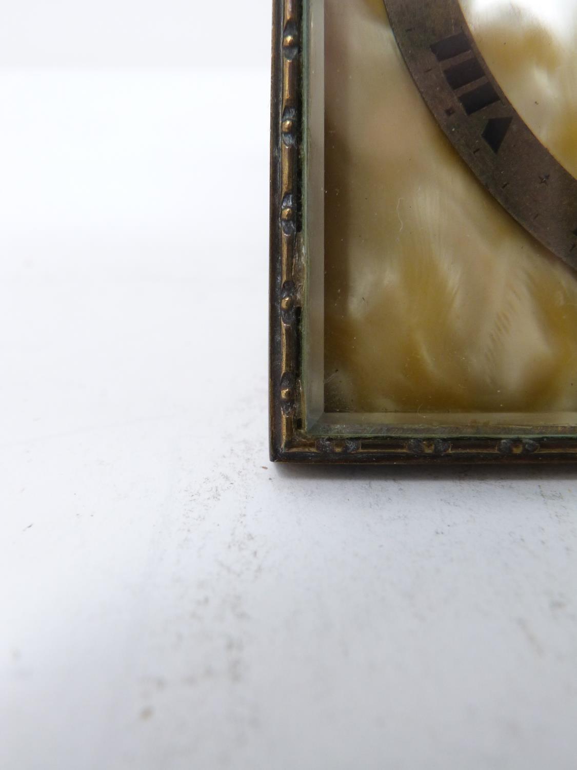 An Art Deco gilded bronze cased desk clock by Mackay & Chisholm. In its original fitted box with - Image 9 of 14