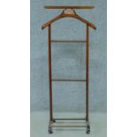 A vintage beech framed valet stand. 108x54cm