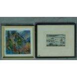 George Manchester (British 1922-1996) Framed and glazed ink on paper together with framed and glazed