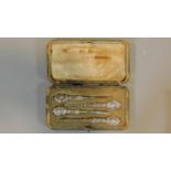 A cased English hallmarked silver manicure set, Birmingham 1906. 11.5x6.5cm (box)