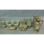 A collection of sixteen pieces of vintage H.J. Wood hand painted Radford Pottery Cottage ware.