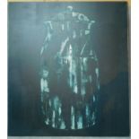 Julia Hamilton R.A. A very large relief ink on canvas, lidded jar. From the artist's Lost Objects