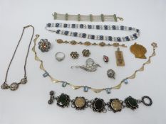 A collection of antique and vintage jewellery. Including a cultured white and black pearl