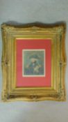 A carved gilt framed and glazed antique hand coloured engraving of Lord Nelson by James Heath