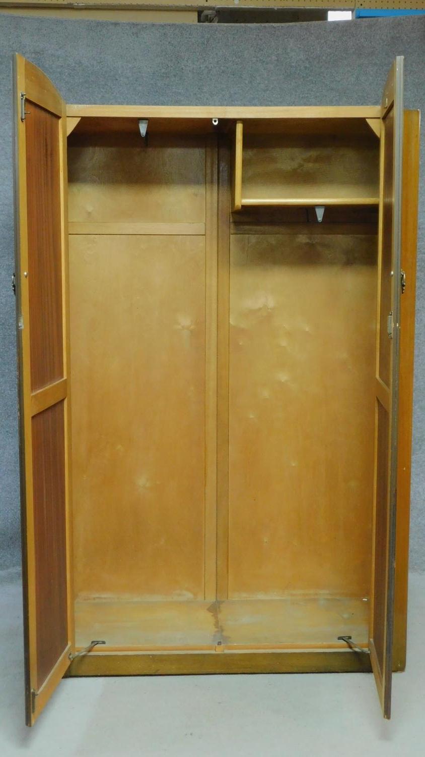 A mid 20th century light oak Art Deco style wardrobe. H.189 W.122 D.47cm - Image 2 of 7
