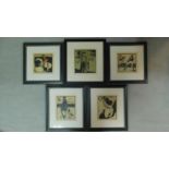 Five framed and glazed coloured lithographs by Sir William Nicholson (British 1872-1949), two from