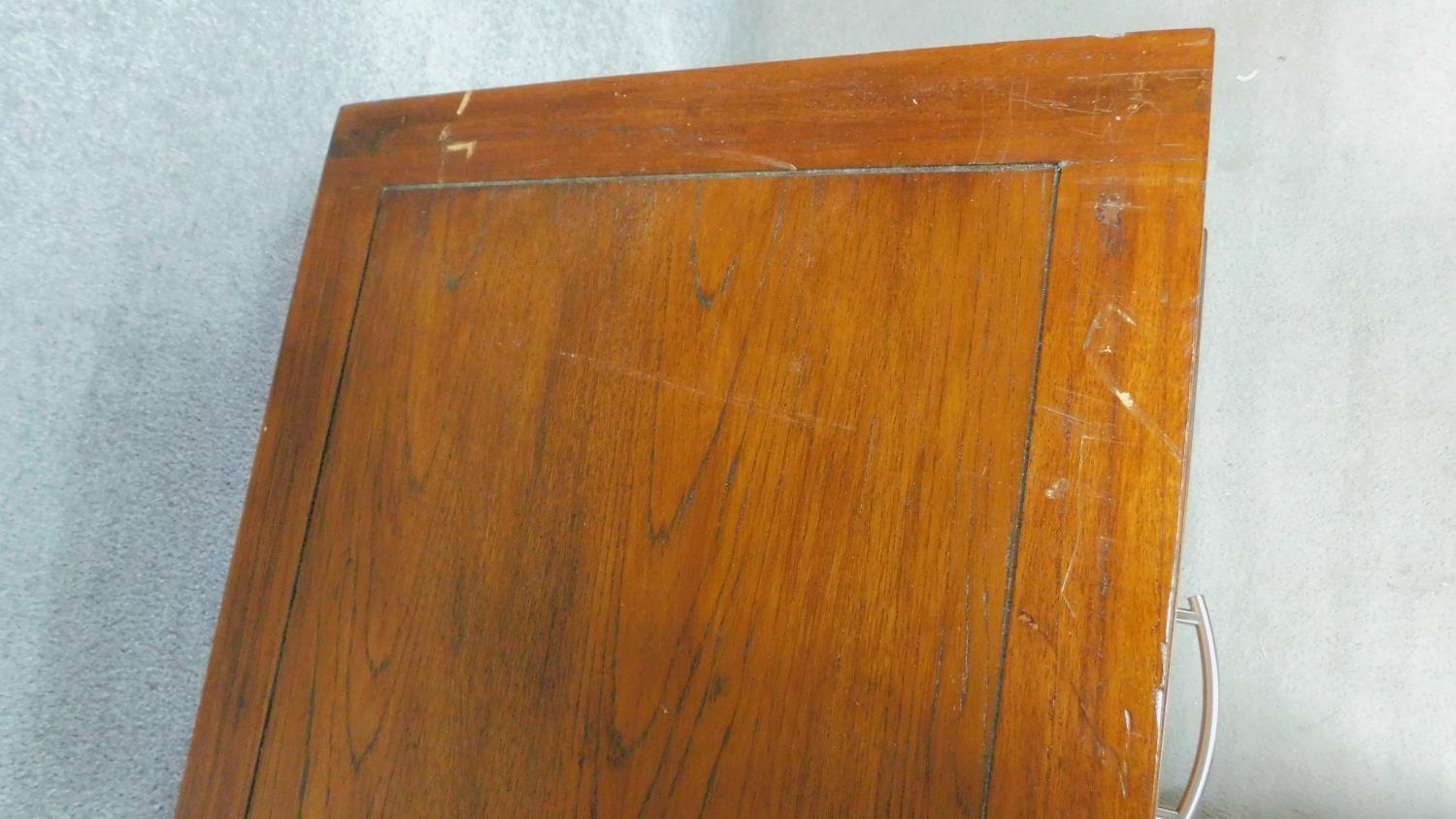 A large Eastern teak library bookcase with glazed sliding doors to the upper section above base - Image 7 of 7