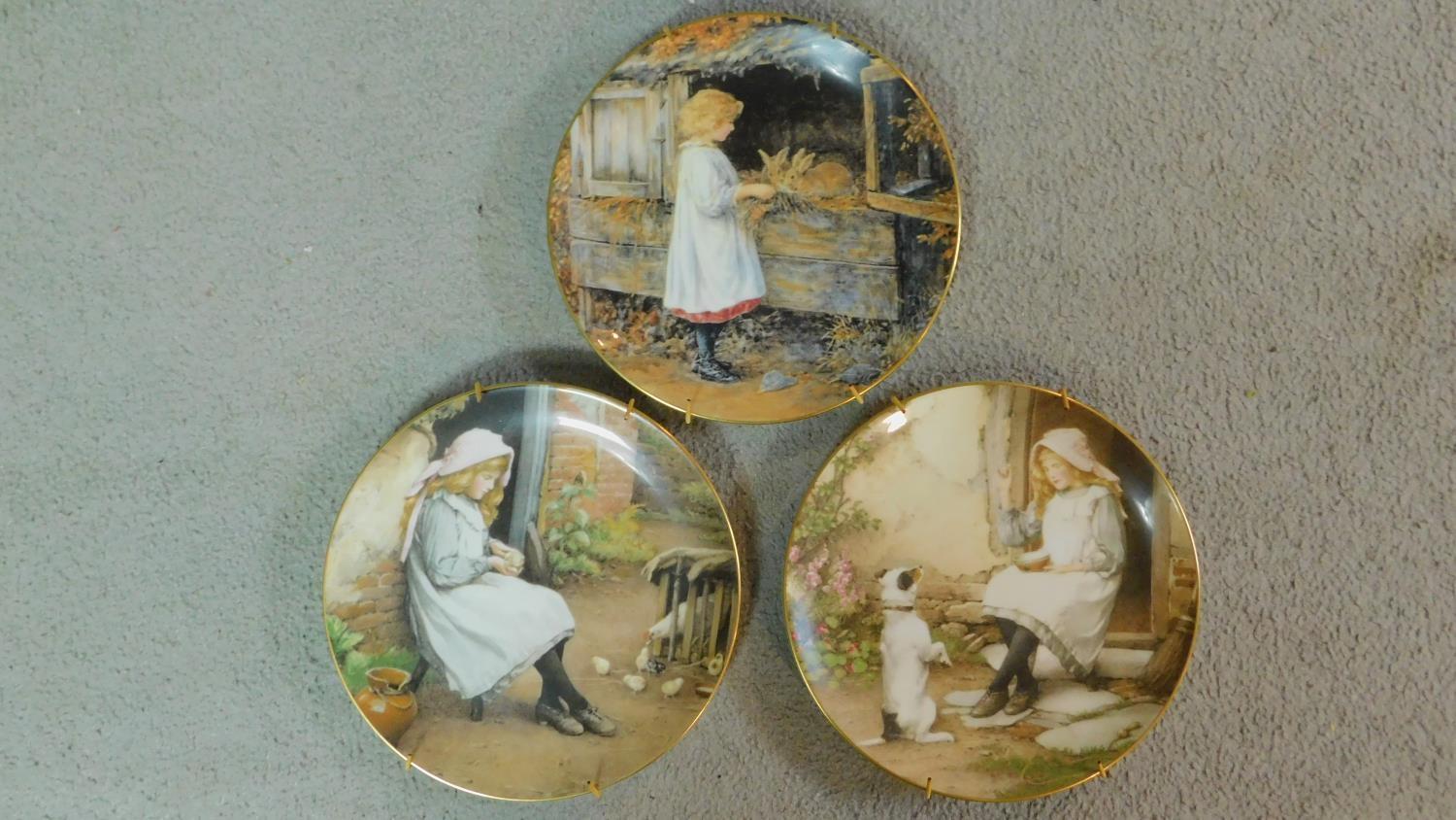 Three limited edition Wedgwood transfer wall plates by Charles Edward Wilson 'Yesterday's Child'