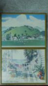 Two framed and glazed vintage exhibition posters. One of 'Cordelia Skyline' by American logo