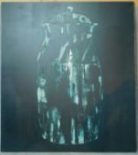 Julia Hamilton R.A. A very large relief ink on canvas, lidded jar. From the artist's Lost Objects