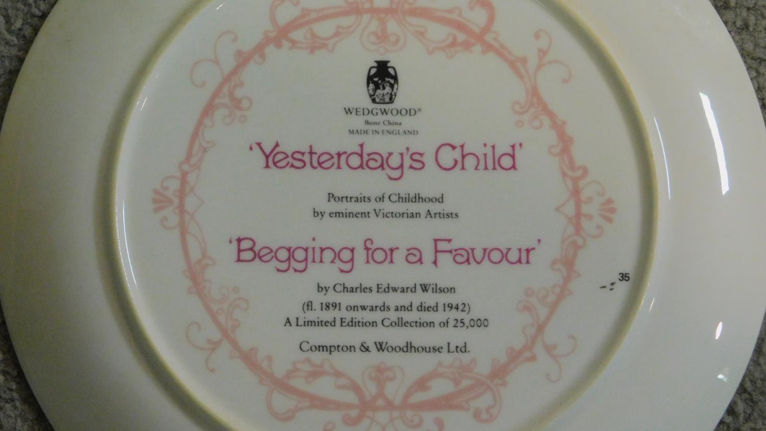 Three limited edition Wedgwood transfer wall plates by Charles Edward Wilson 'Yesterday's Child' - Image 5 of 5