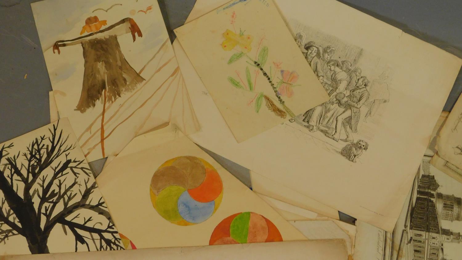 A collection of various prints, pastels and watercolours. - Image 4 of 8