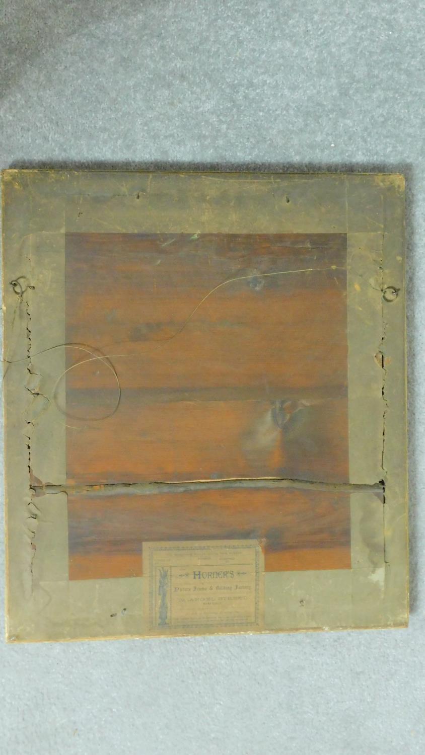 A Victorian carved gilt framed and glazed landscape watercolour of a British forest, indistinctly - Image 4 of 5