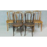 A matched set of six 19th century bentwood dining chairs, stamps and labels to underside. H.92cm