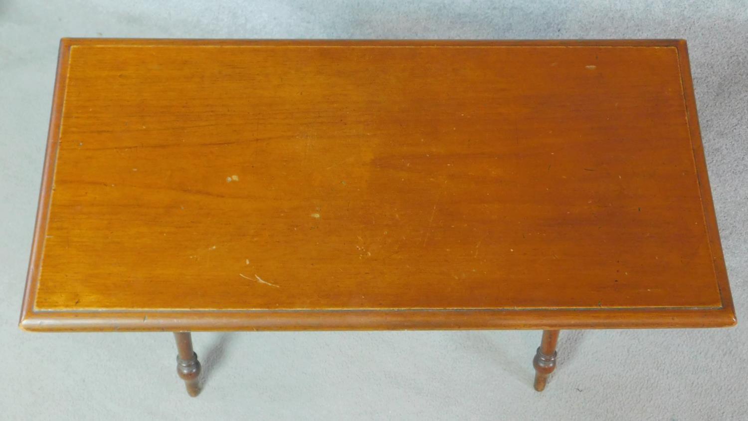 A Victorian mahogany corner whatnot and a mahogany stretcher table on faux bamboo supports. H.67 W. - Image 8 of 9