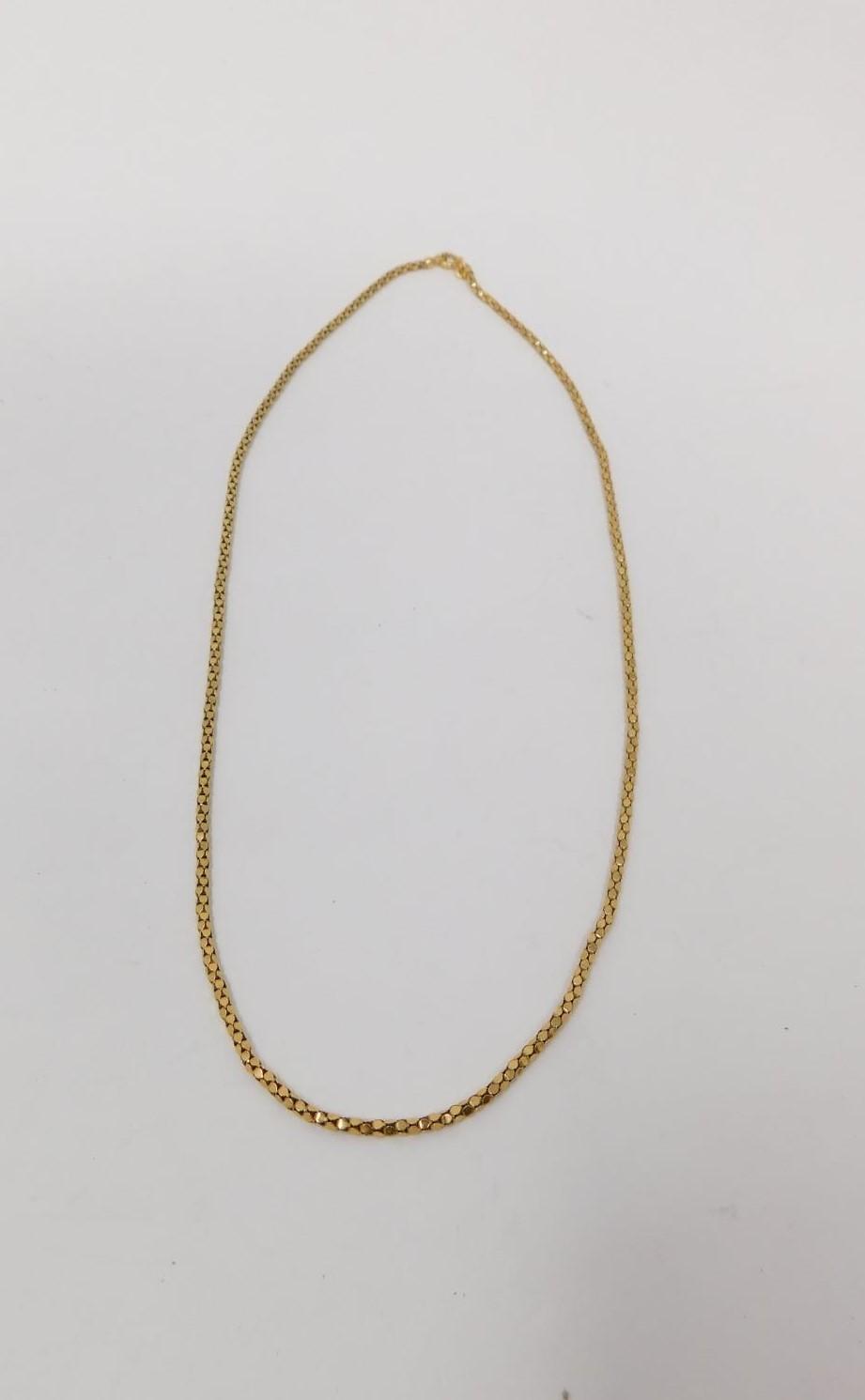 An 18 carat yellow gold fancy link rope chain. Hallmarked 750 with a secure C clasp. Length 50cm,