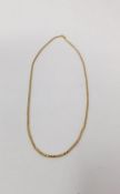 An 18 carat yellow gold fancy link rope chain. Hallmarked 750 with a secure C clasp. Length 50cm,