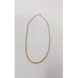 An 18 carat yellow gold fancy link rope chain. Hallmarked 750 with a secure C clasp. Length 50cm,