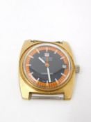 A vintage gold plated Waterproof Tissot Visodate Caroussel watch. No strap, Swiss Made with