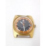 A vintage gold plated Waterproof Tissot Visodate Caroussel watch. No strap, Swiss Made with