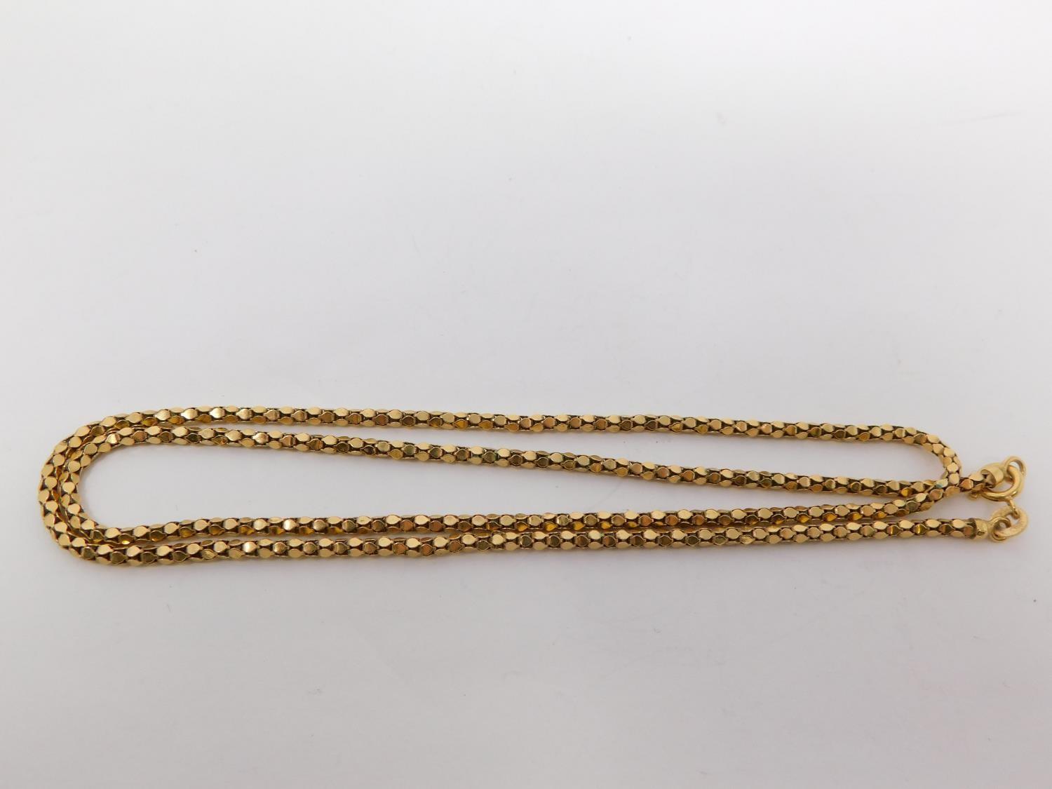 An 18 carat yellow gold fancy link rope chain. Hallmarked 750 with a secure C clasp. Length 50cm, - Image 6 of 7