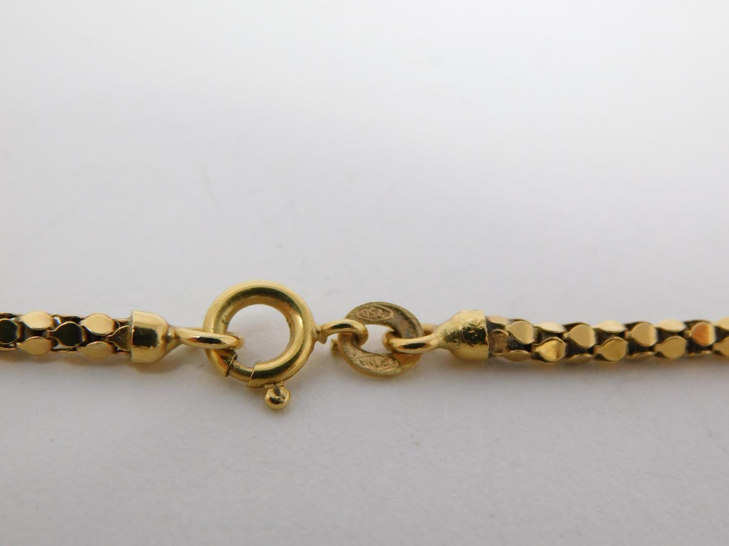 An 18 carat yellow gold fancy link rope chain. Hallmarked 750 with a secure C clasp. Length 50cm, - Image 5 of 7