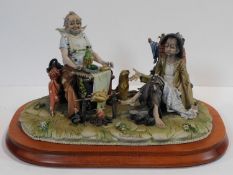 A limited edition of 300; large Capo-di-Monte porcelain figure group, titled 'The Good Life' by