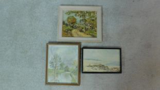 Harold Harris Jones (1908-1991) Three framed oils on board, various subjects. 26x30cm