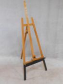 A beech framed Daler Rowney adjustable artist's easel. H.160