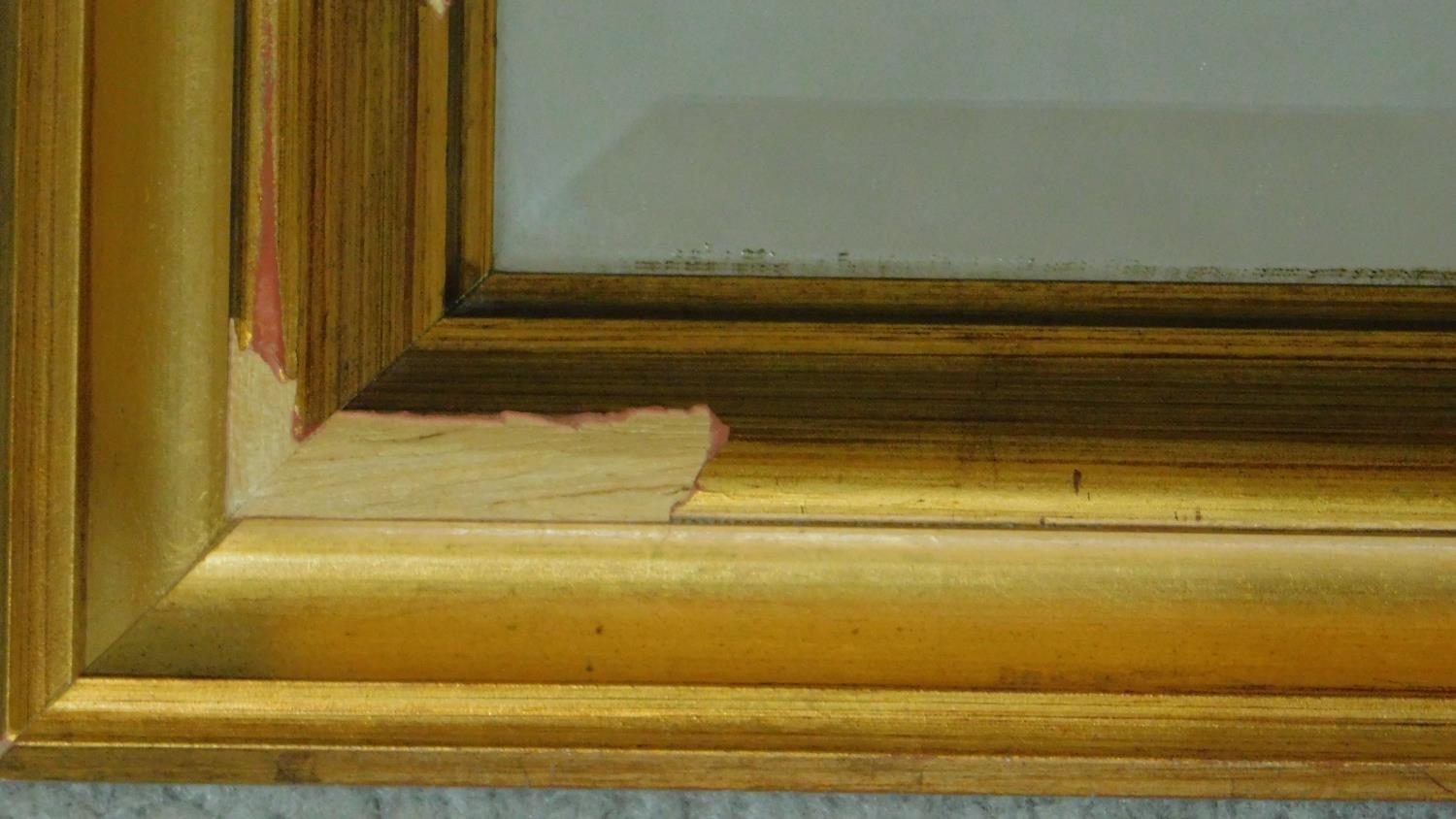 A giltwood framed wall mirror with rectangular bevelled plate. 66x96cm - Image 3 of 3