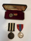 A cased & named silver QUEEN ELIZABETH II Imperial Service Medal along with a Victorian named