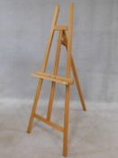 A beech framed Daler Rowney adjustable artist's easel. H.164cm