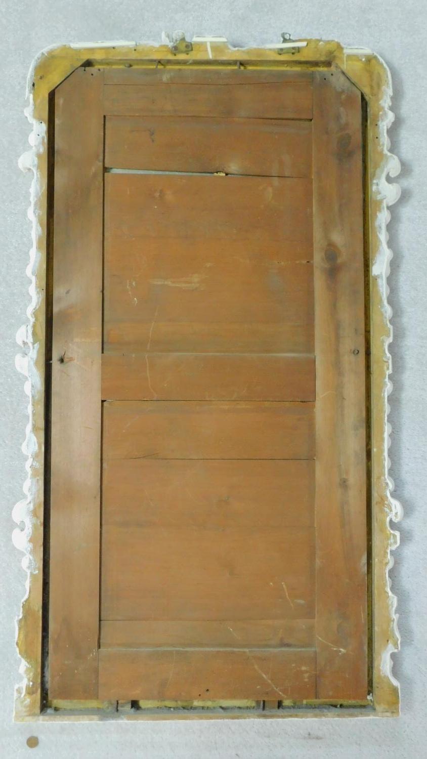 A 19th century carved and white painted overmantel mirror with original glass plate. 120x68cm - Image 4 of 4