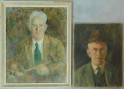 Harold Harris Jones (1908-1991) A framed oil on board and an unframed oil on canvas, self portraits,