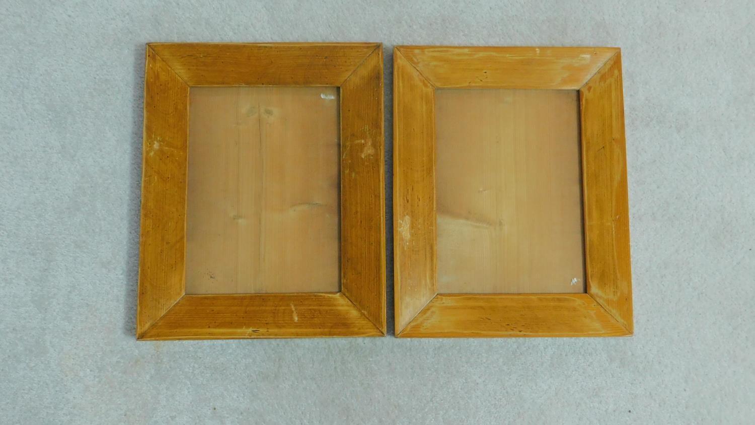 A pair of painted frames and two other gilt frames. 40x47cm (largest)