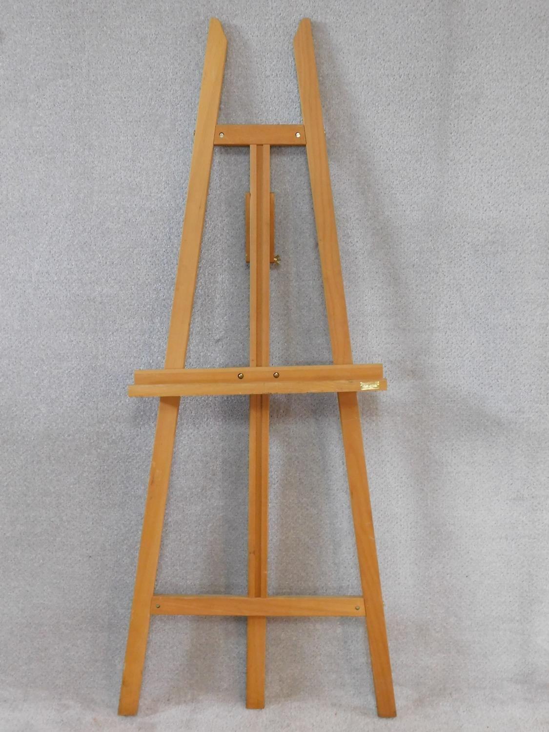 A beech framed Daler Rowney adjustable artist's easel. H.164cm - Image 4 of 4
