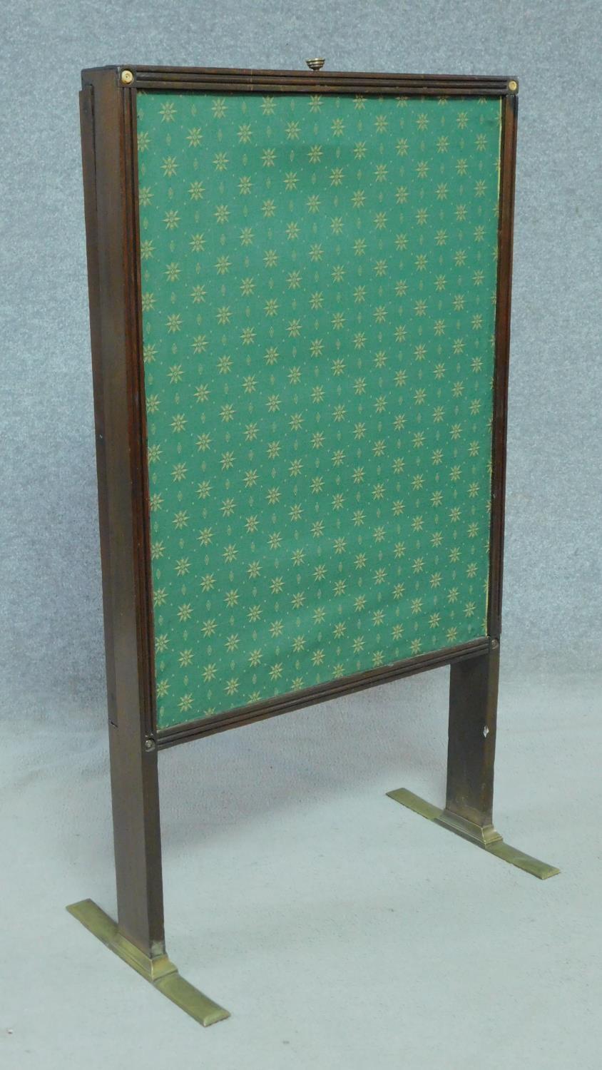 A Regency mahogany framed fire screen fitted with three sliding panels resting on brass platform - Image 2 of 4