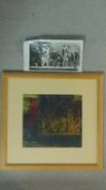 A framed and glazed watercolour, representation of 'The unknown political prisoner', signed by Brian