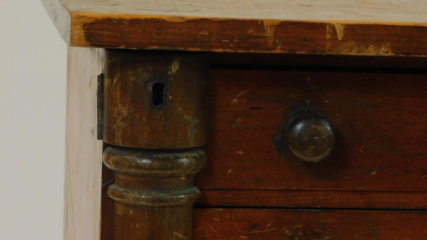 A 19th century miniature specimen Wellington chest of six drawers flanked by locking stiles in the - Image 5 of 5