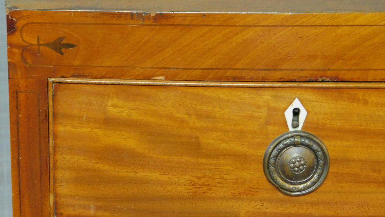 A Regency mahogany bowfronted chest of drawers with ebony inlay to the frieze and with ivory - Image 5 of 5