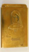 An antique Coca Cola brass nun to naked lady belt buckle from the 1915 San Francisco Trans-Pan