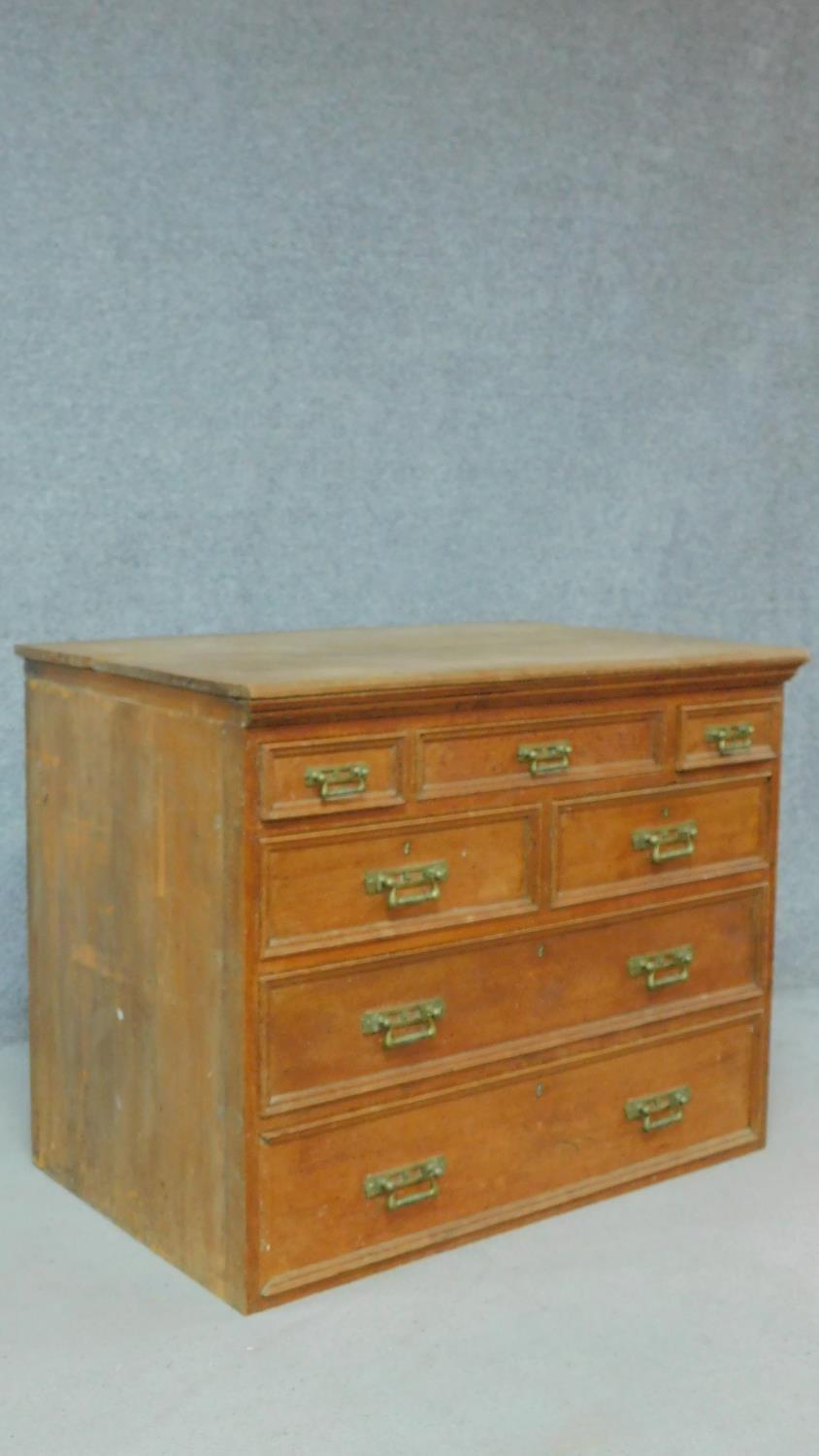 A 19th century oak chest section with five short and three long drawers. (top from a chest on chest) - Image 2 of 4